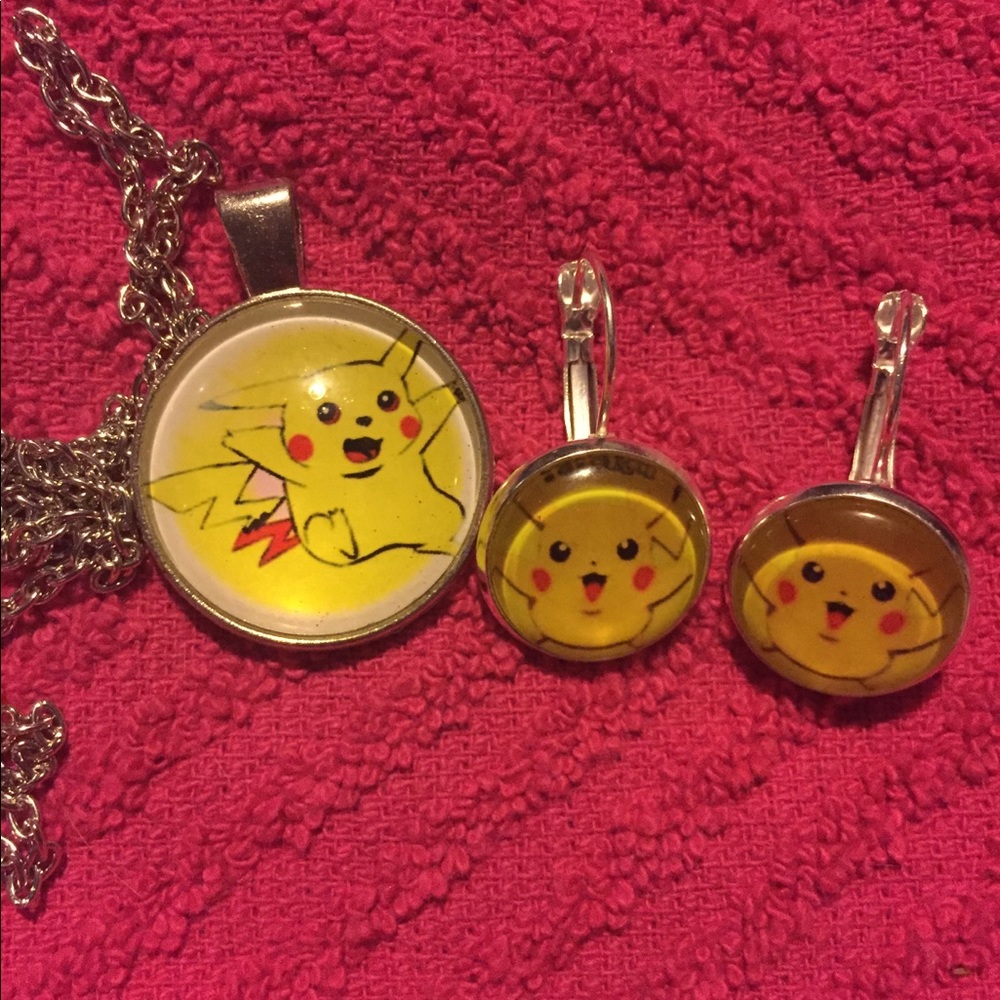 Pokémon necklace and earrings